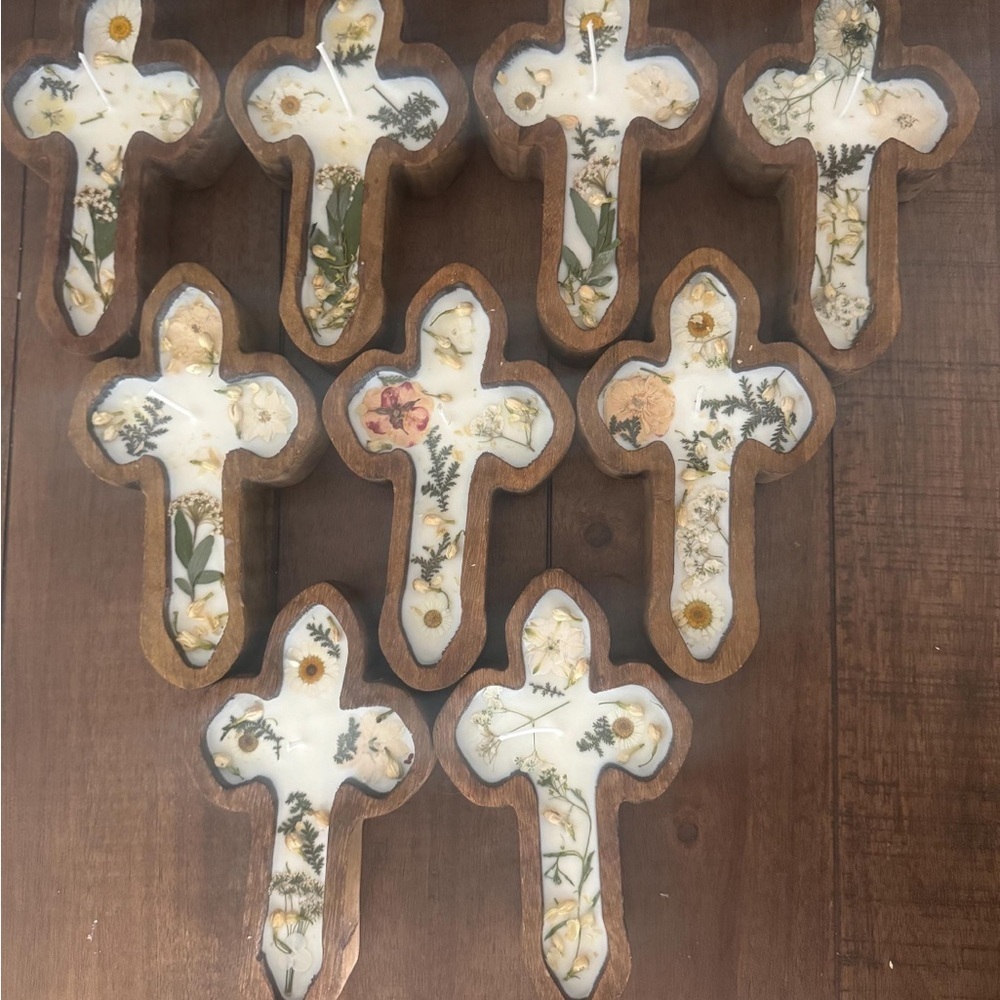 Handcrafted Wooden Cross Candle Holder - White and Brown
0490 - Picture 2 of 3